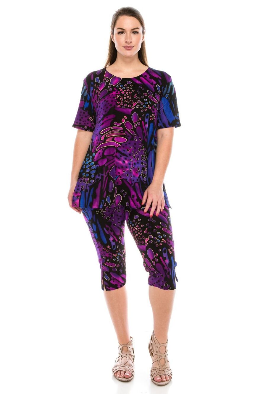 Jostar Art To Wear Vibrant Top and Pants Size M Psychadelic, Eclectic, Batik